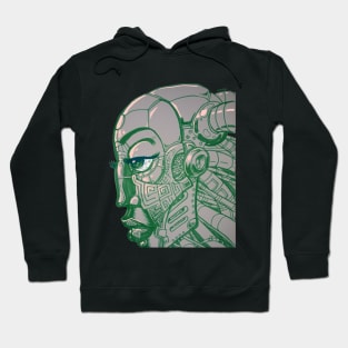 Robot Lady Green Hoodie